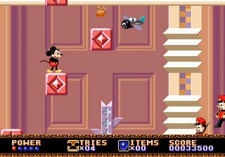 une photo d'Ã©cran de Castle of Illusion sur Sega Megadrive